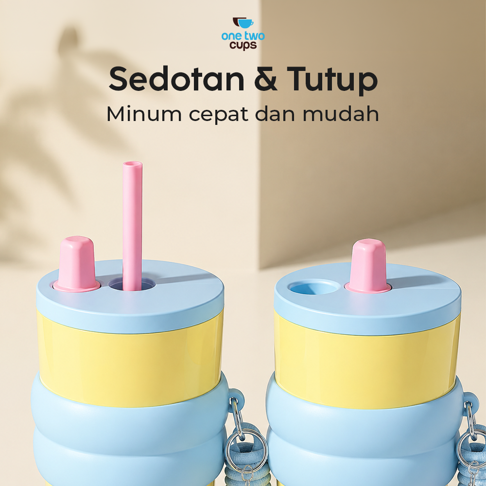 One Two Cups Botol Minum Tumbler Air Panas Dingin with Straw 710ml - YS-9000 Gambar produk One Two Cups Botol Minum Tumbler Air Panas Dingin with Straw 710ml - YS-9000 - 3