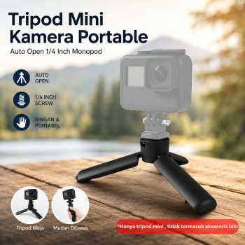TELESIN Tripod Mini Kamera Portable Auto Open 1/4 Inch Monopod - S3-EAK-06