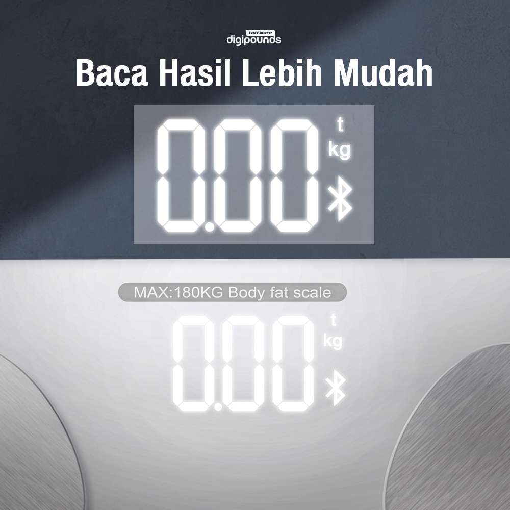 Gambar produk Taffware Digipounds Timbangan Badan Digital Scale Smart App 180kg - FL7081 - 5