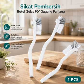 TaffHOME Sikat Pembersih Botol Gelas 90 Derajat Gagang Panjang - PF25