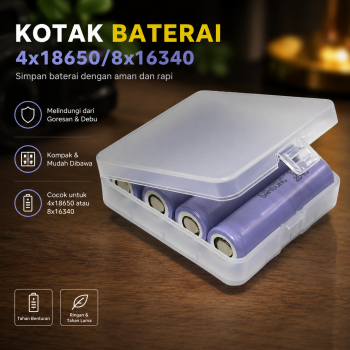 Gambar produk YCDC Kotak Baterai Casing Transparan Transparent Battery Case 4x18650/8x16340 - ZC81