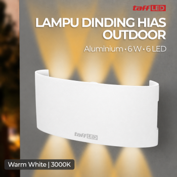 TaffLED Lampu Dinding Hias Outdoor Modern Aluminium 6W 6LED Warm White - D336-3