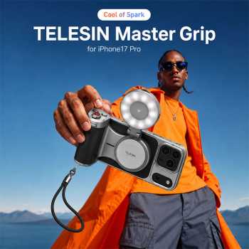 TELESIN Master Grip MagSafe Case Magnetic Fill Light for iPhone 17 Pro - P5-MP-003