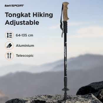 Gambar produk TaffSPORT Tongkat Hiking Telescopic Trekking Pole Aluminium 135cm - 7075