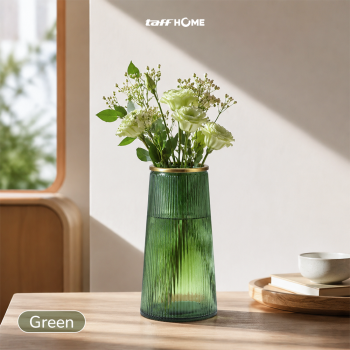 Gambar produk TaffHOME Vas Bunga Kaca Silinder Vertical Nordic Simple Glass Vase - QT072