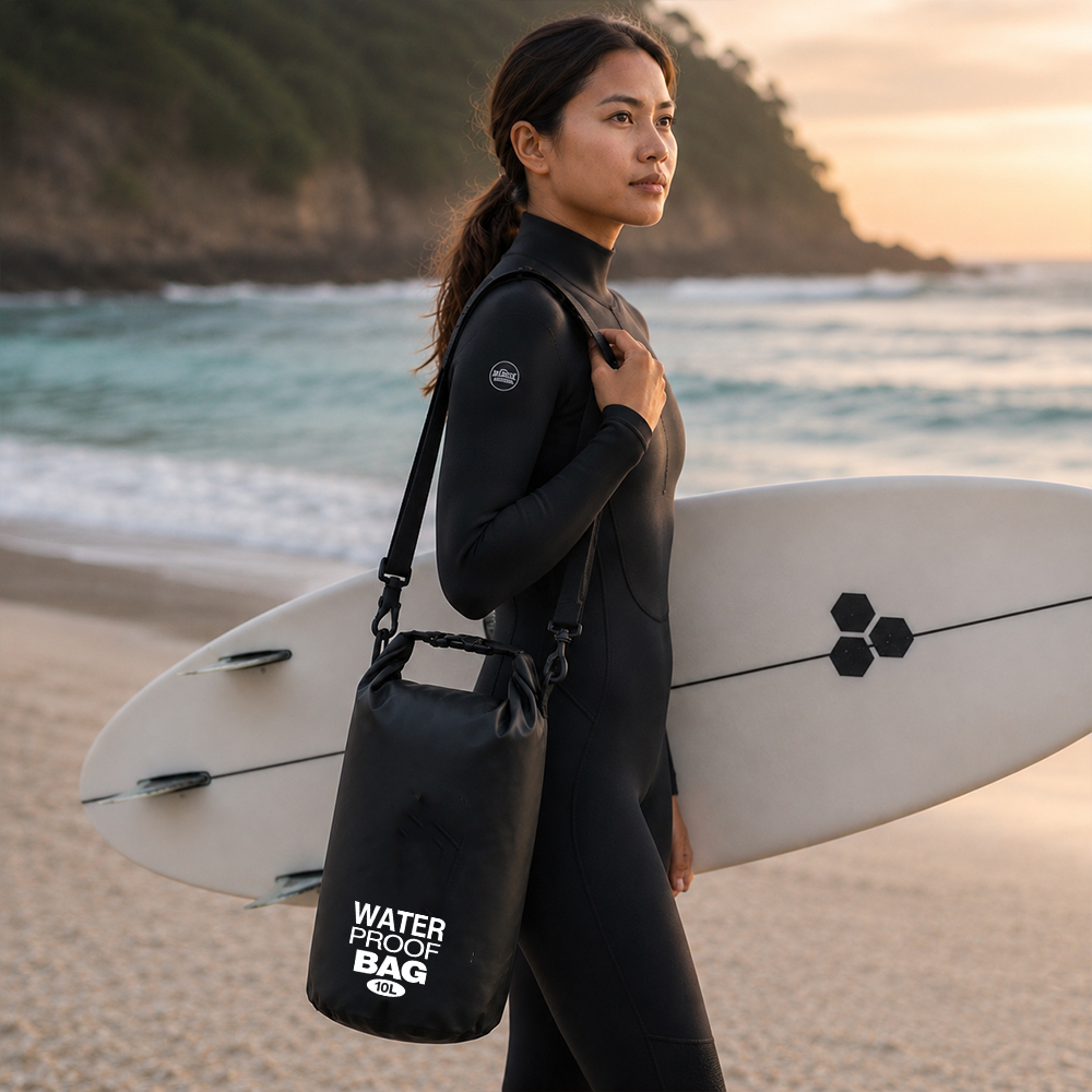 Dezlon Ocean Pack Dry Bag Waterproof Crossbody Tas Tahan Air Parasut 10L - INU142 Gambar produk Dezlon Ocean Pack Dry Bag Waterproof Crossbody Tas Tahan Air Parasut 10L - INU142 - 5