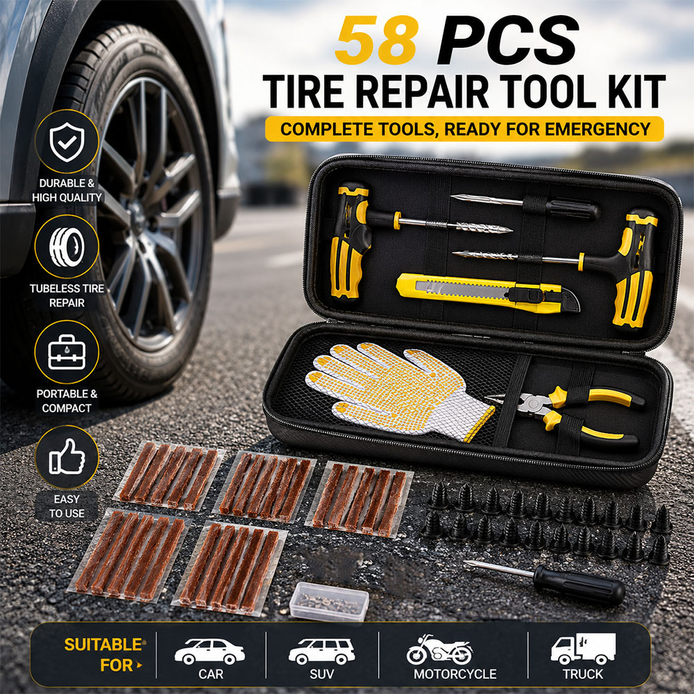 UR Peralatan Tambal Ban Mobil Sepeda Motor Tubeless Tire Repair - CZK-45 Gambar produk UR Peralatan Tambal Ban Mobil Sepeda Motor Tubeless Tire Repair - CZK-45 - Utama