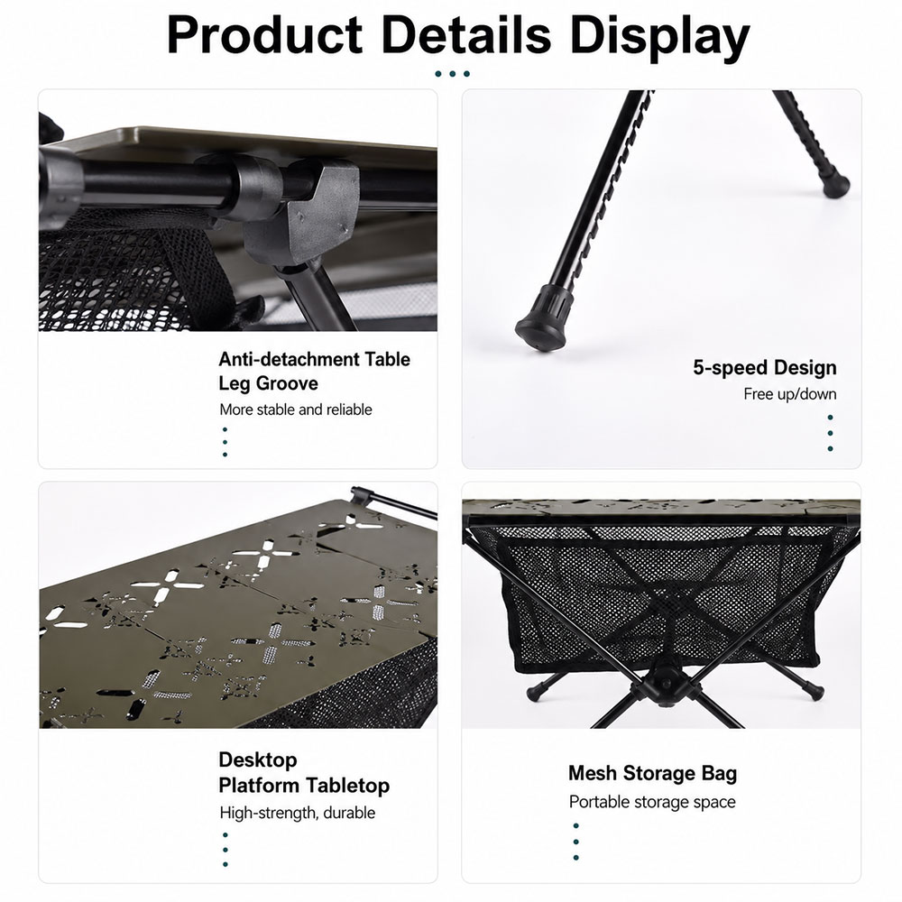 NAN Meja Lipat Outdoor Piknik Camping Tactical Portable 59x39x38cm - TX150 Gambar produk NAN Meja Lipat Outdoor Piknik Camping Tactical Portable 59x39x38cm - TX150 - 8