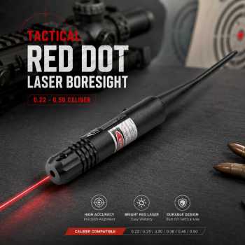 MIZUGIWA Tactical Red Dot Laser Boresight 0.22-0.50 Caliber - MI22