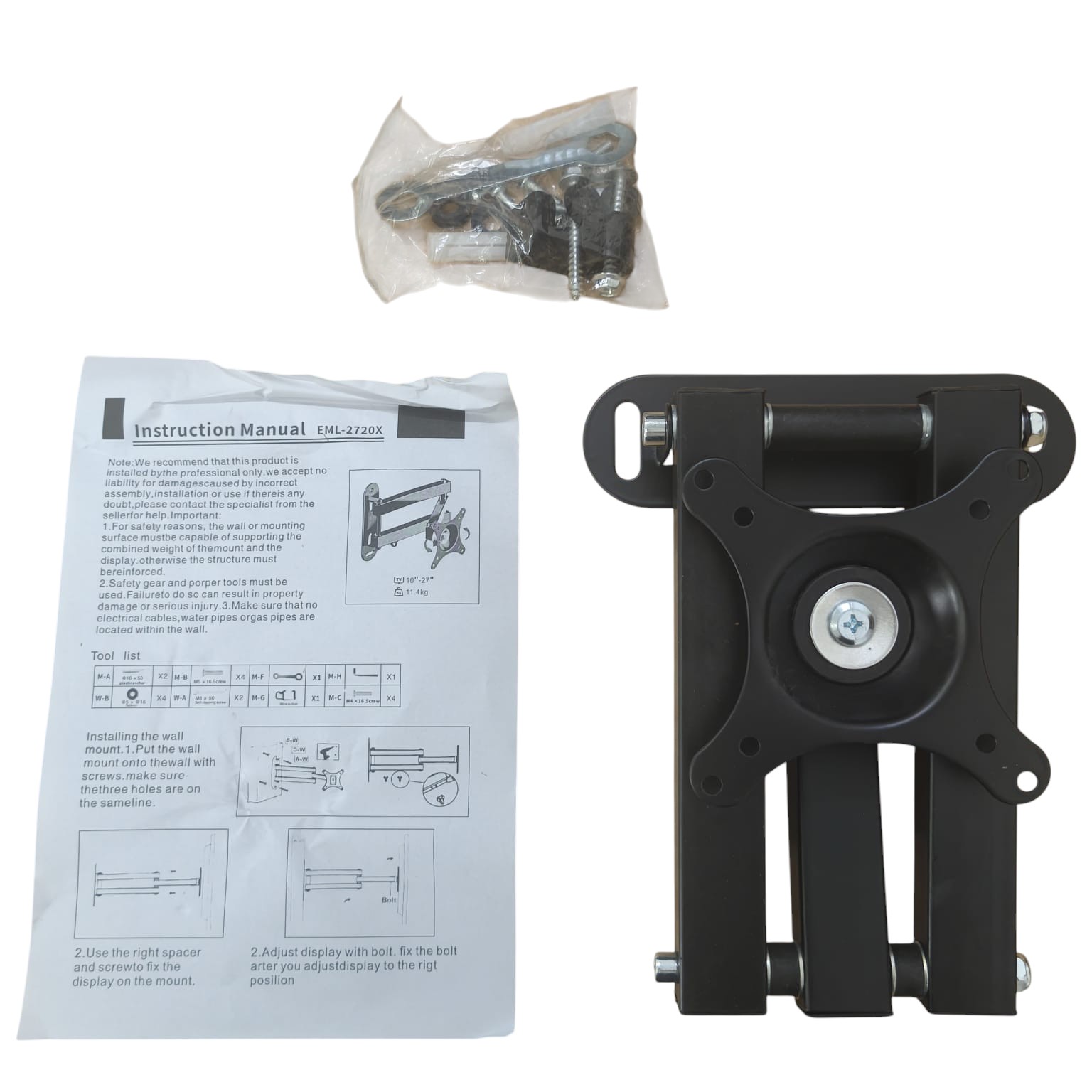 ALROTA Bracket TV Dinding 360 Degree Rotate VESA 100x100 10-27 Inch - DKE-S27 Gambar produk ALROTA Bracket TV Dinding 360 Degree Rotate VESA 100x100 10-27 Inch - DKE-S27 - 8