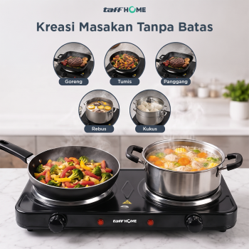 Gambar produk TaffHOME Kompor Listrik 2 Tungku Portable Hot Plate 2000W - H2-2000-04 - 5