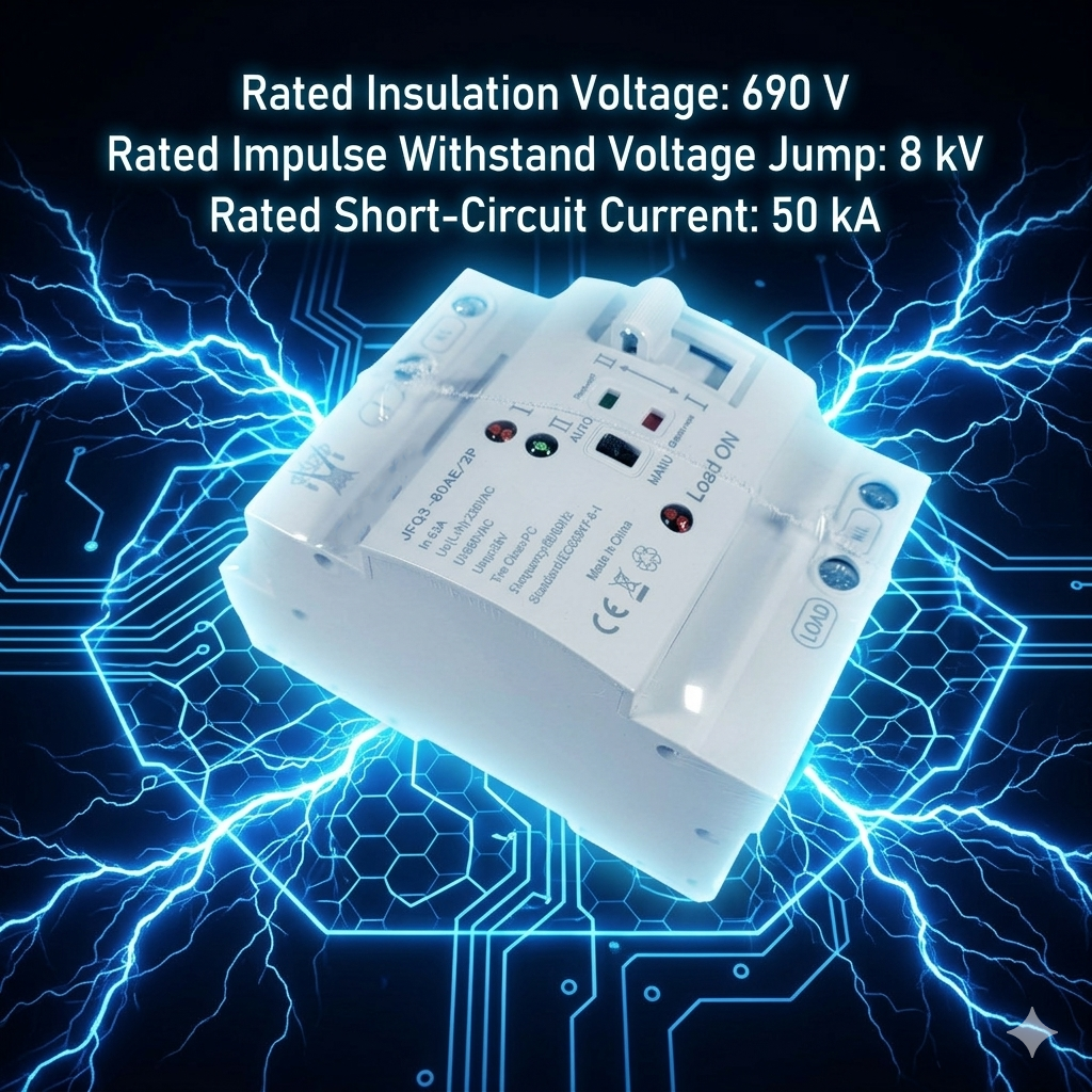 Gambar produk Taffware DIN Rail Power Supply Automatic Control Transfer Switch 63A 2P - JFQ3-80AE - 3