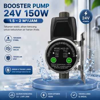HongShen Pompa Pendorong Tekanan Air Booster Pump Automatic 24V 150W - HG2-20