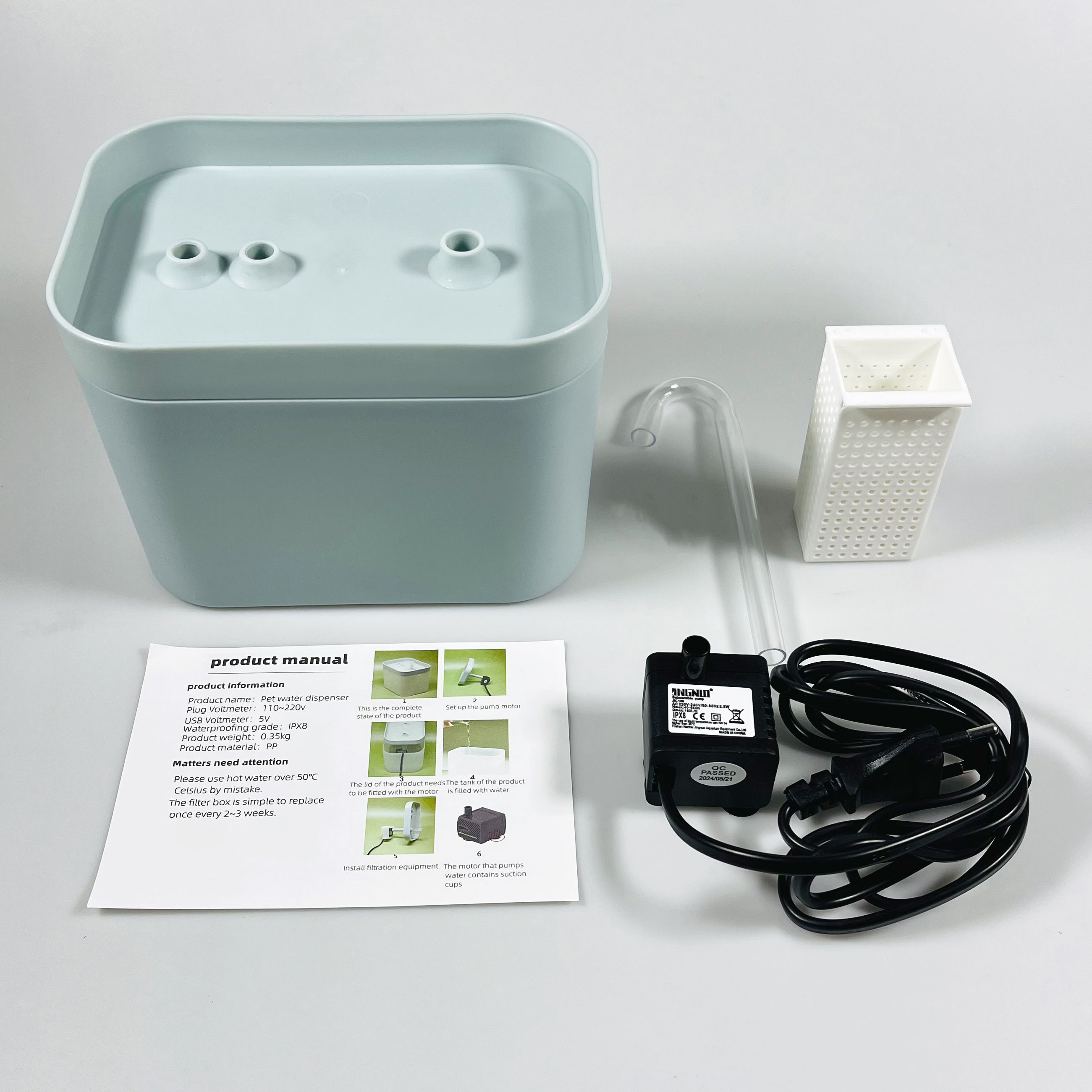 BaoRun Tempat Minum Hewan Elektrik Dispenser Cat Water Fountain 1.5L - PAT220V Gambar produk BaoRun Tempat Minum Hewan Elektrik Dispenser Cat Water Fountain 1.5L - PAT220V - 8