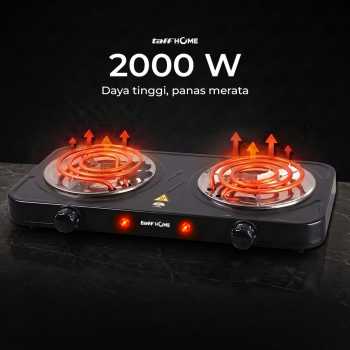 Gambar produk TaffHOME Kompor Listrik 2 Tungku Portable Coil Hot Plate 2000W - C2-2000-05 - 1