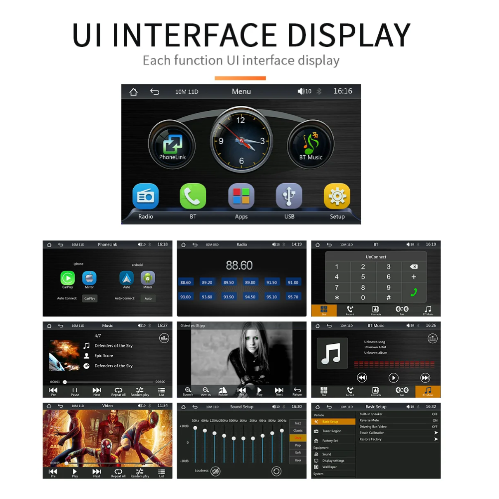 BQCC Head Unit Tape Mobil MP5 Bluetooth CarPlay Android Auto 7 Inch - B5300 Gambar produk BQCC Head Unit Tape Mobil MP5 Bluetooth CarPlay Android Auto 7 Inch - B5300 - 4