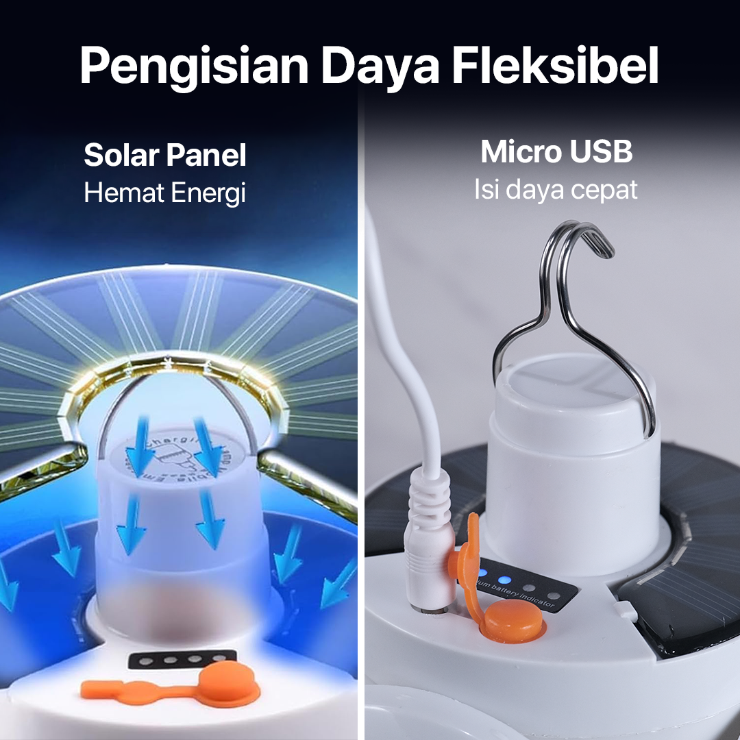 BO LUN Lampu LED Camping Tenda Gantung Solar USB 5 Modes 1200mAh - 2029 Gambar produk BO LUN Lampu LED Camping Tenda Gantung Solar USB 5 Modes 1200mAh - 2029 - 4