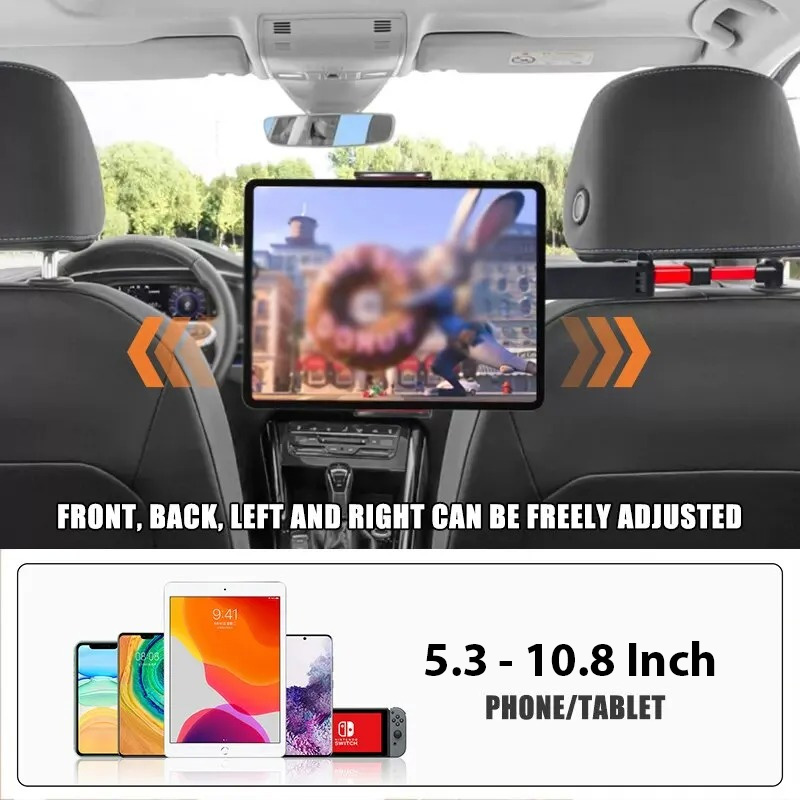 Gambar produk SEAMETAL Holder Tablet Mobil Telescopic Headrest Mount 5.3-10.8 Inch - SM13 - 2