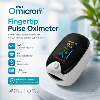 TaffOmicron Fingertip Pulse Oximeter Alat Ukur Saturasi Oksigen Darah - AD901