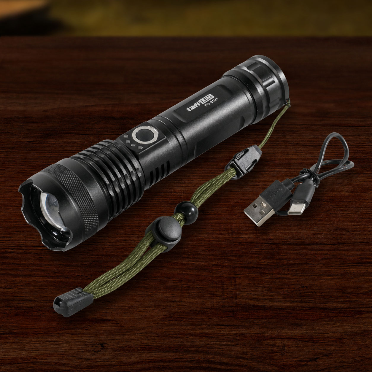 TaffLED Senter LED P50 Long Range Zoom Rechargeable IP55 800 Lumens - TG-S191 Gambar produk TaffLED Senter LED P50 Long Range Zoom Rechargeable IP55 800 Lumens - TG-S191 - 6