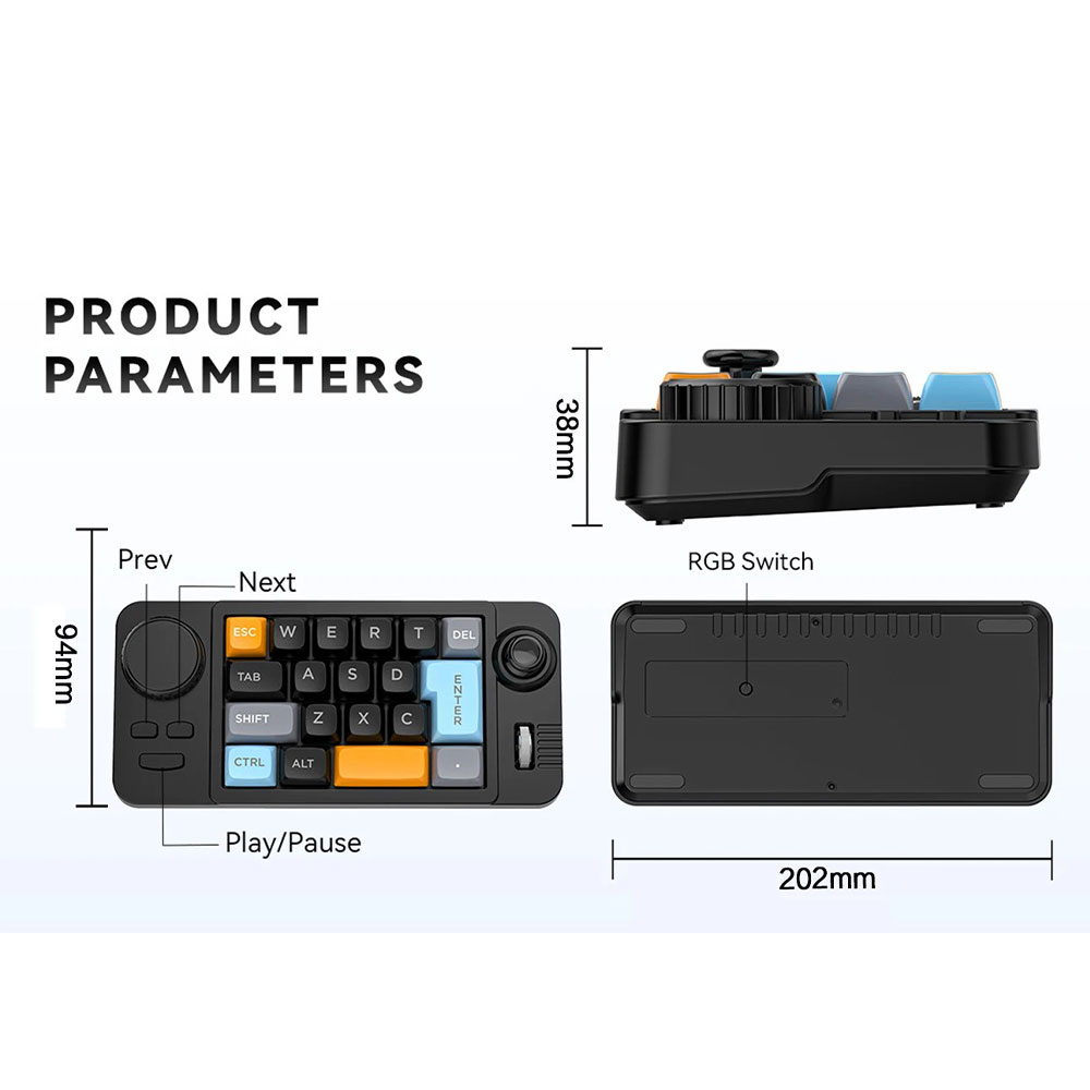Gambar produk JO Macro Keyboard Macropad Program RGB 19 Key Wired Type C Mechanical - K811 - 5