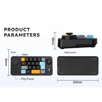 Gambar produk JO Macro Keyboard Macropad Program RGB 19 Key Wired Type C Mechanical - K811 - 5