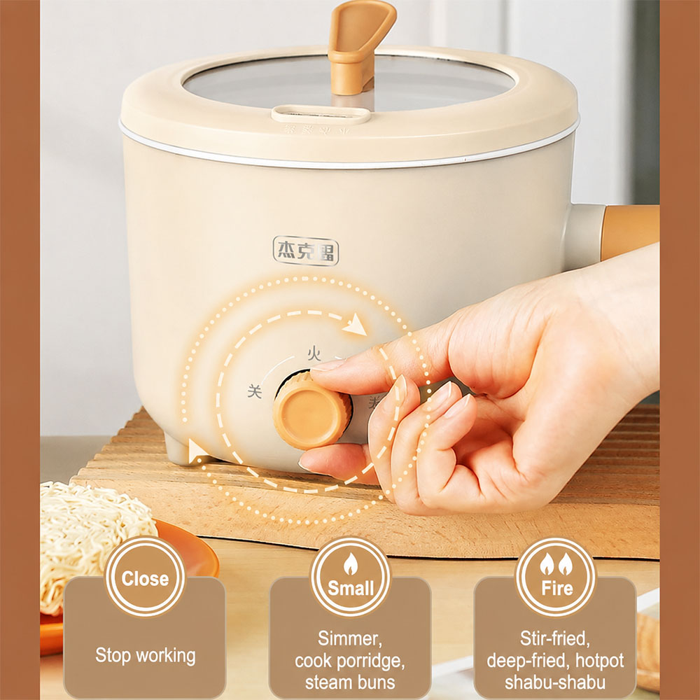 TaffHOME Panci Listrik Multifungsi Electric Pan NonStick 1.7L 700W - JKS18 Gambar produk TaffHOME Panci Listrik Multifungsi Electric Pan NonStick 1.7L 700W - JKS18 - 1