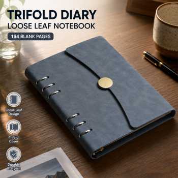 Jouc Buku Jurnal Loose Leaf Notebook Trifold Diary 194 Halaman Blank - JQY-B288