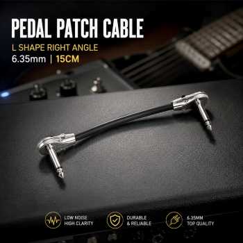 WORLDSTAGE Kabel Pedal Gitar L Shape Right Angle 6.35mm 15cm - CBC-31
