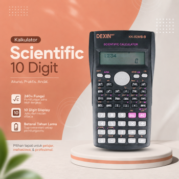 DEXIN Kalkulator Elektronik Scientific Calculator 10 Digit Display - KK-82MS-B
