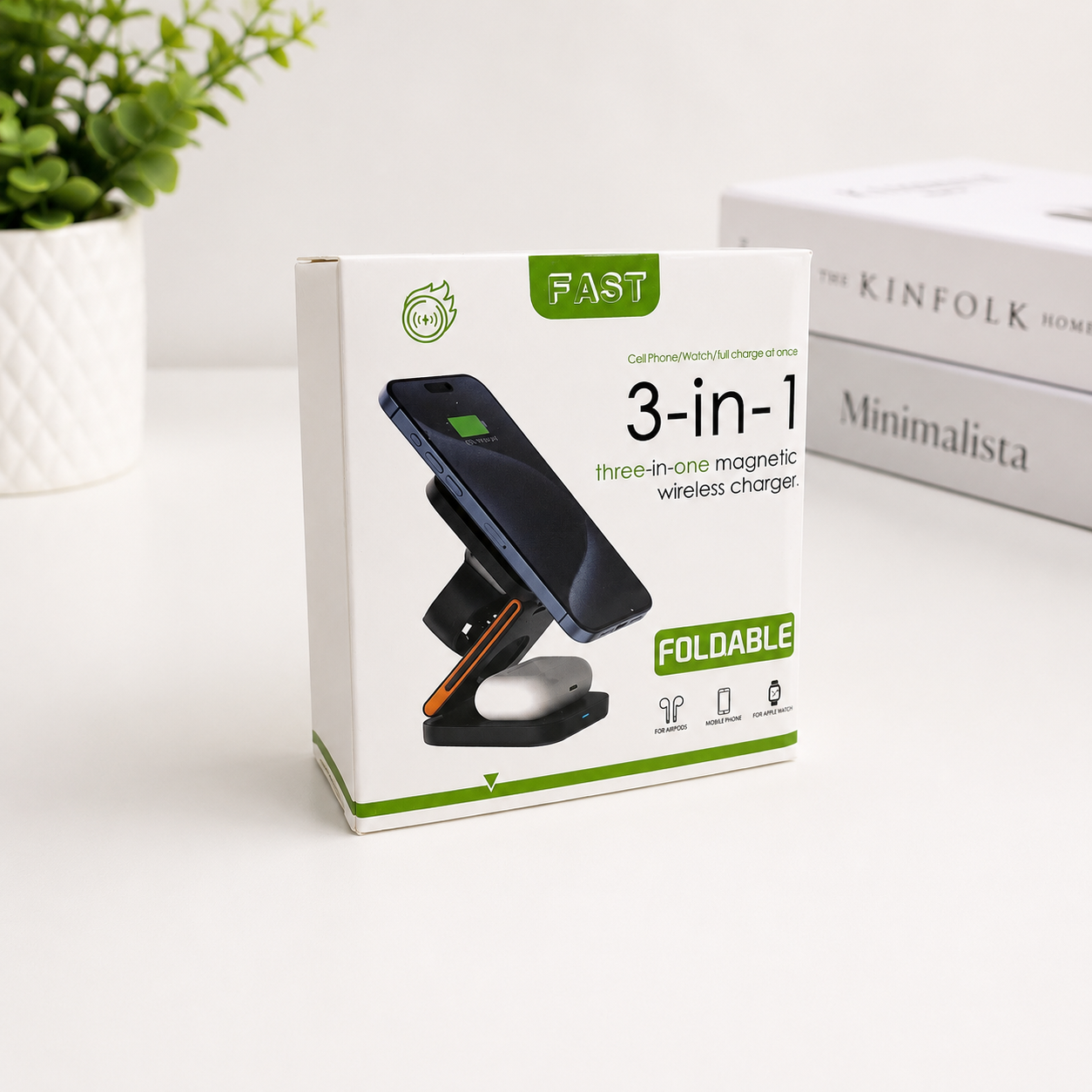 ZEBRONICS Wireless Charger 3in1 Foldable iPhone Apple Watch AirPods - IW20 Gambar produk ZEBRONICS Wireless Charger 3in1 Foldable iPhone Apple Watch AirPods - IW20 - Kemasan