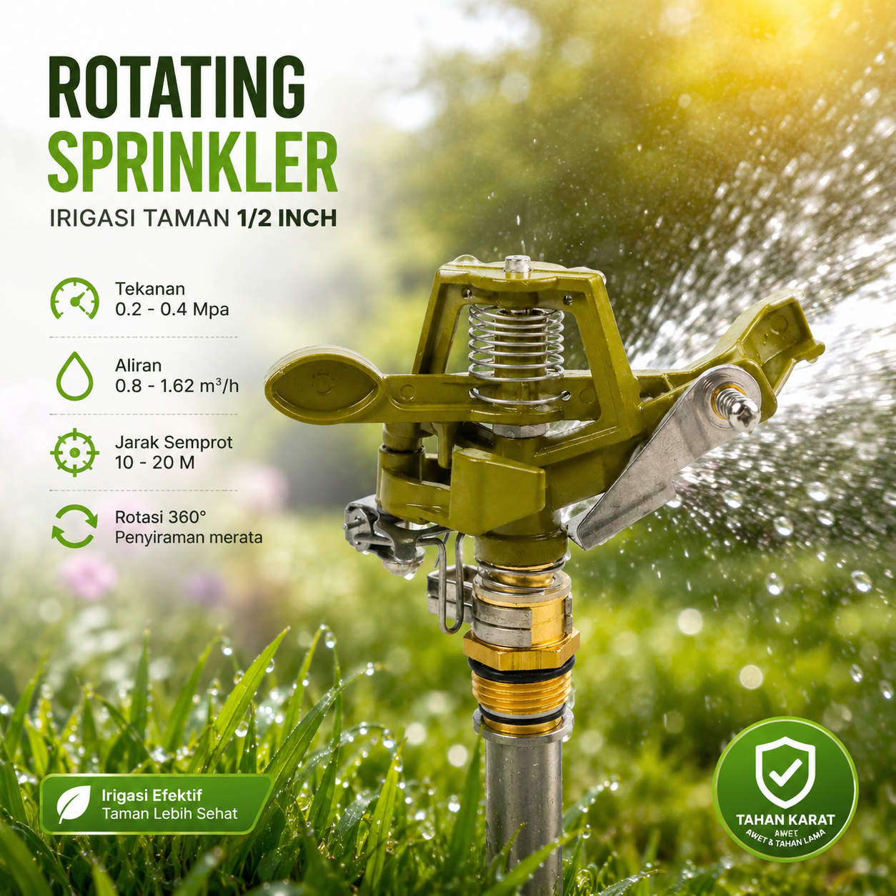 Taffware Rotating Sprinkler Spray Nozzle Air Irigasi Taman - PYK-10 Gambar produk Taffware Rotating Sprinkler Spray Nozzle Air Irigasi Taman - PYK-10 - Utama