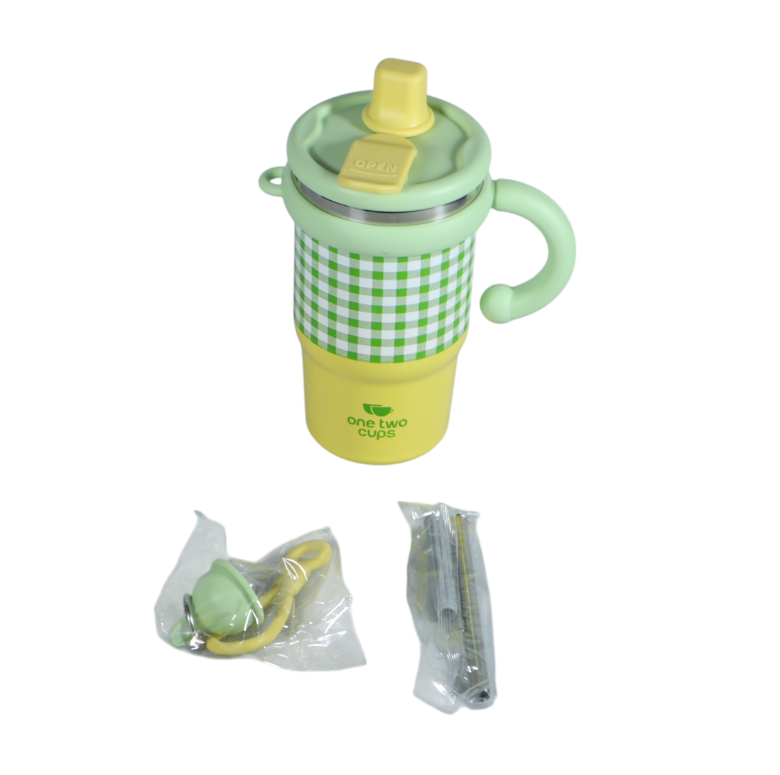 One Two Cups Botol Minum Tumbler Air Panas Dingin Handle Straw 600ml - ZY0269 Gambar produk One Two Cups Botol Minum Tumbler Air Panas Dingin Handle Straw 600ml - ZY0269 - 6