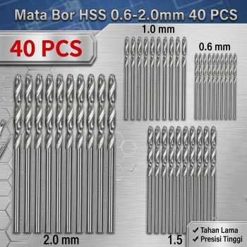 JIGONG Mata Bor Drill HSS Twist Drill Bit 0.6-2.0mm 40 PCS - QST-H20