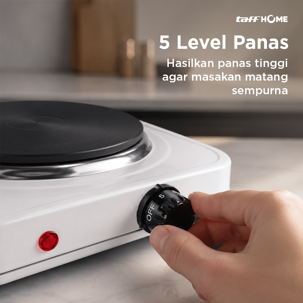 Gambar produk TaffHOME Kompor Listrik 2 Tungku Portable Hot Plate 2000W - H2-2000-04 - 3