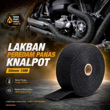Gambar produk OTOHEROES Lakban Peredam Panas Knalpot Motor Exhaust Wrap 50mm 10M - MP-001