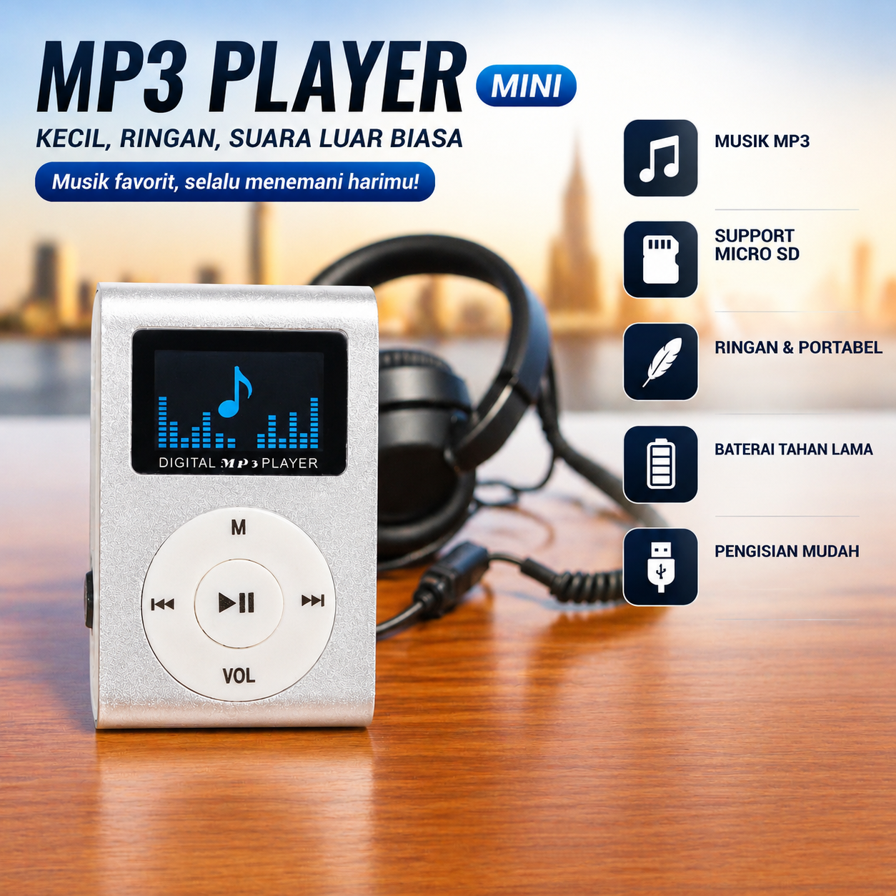 ZUCZUG Pod MP3 Player Mini TF Card dengan Klip dan Layar LCD - ZC10 Gambar produk ZUCZUG Pod MP3 Player Mini TF Card dengan Klip dan Layar LCD - ZC10 - Utama