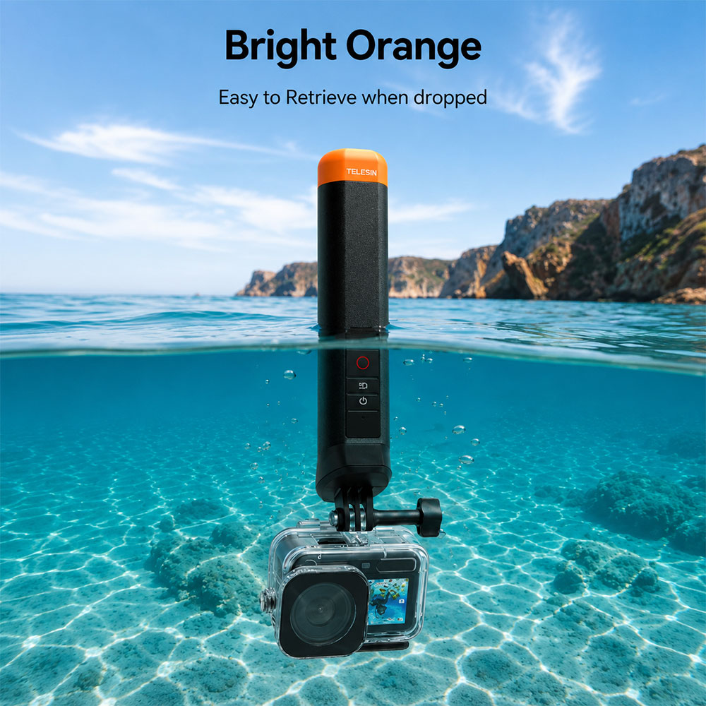 TELESIN Floating Bluetooth Selfie Stick Monopod DJI Osmo 6/5 Pro/4 360 - S4-FHG-01-TDJ Gambar produk TELESIN Floating Bluetooth Selfie Stick Monopod DJI Osmo 6/5 Pro/4 360 - S4-FHG-01-TDJ - 3