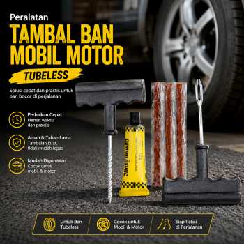 Gambar produk OTOHEROES Peralatan Tambal Ban Mobil Sepeda Motor Tubeless - KBTB02