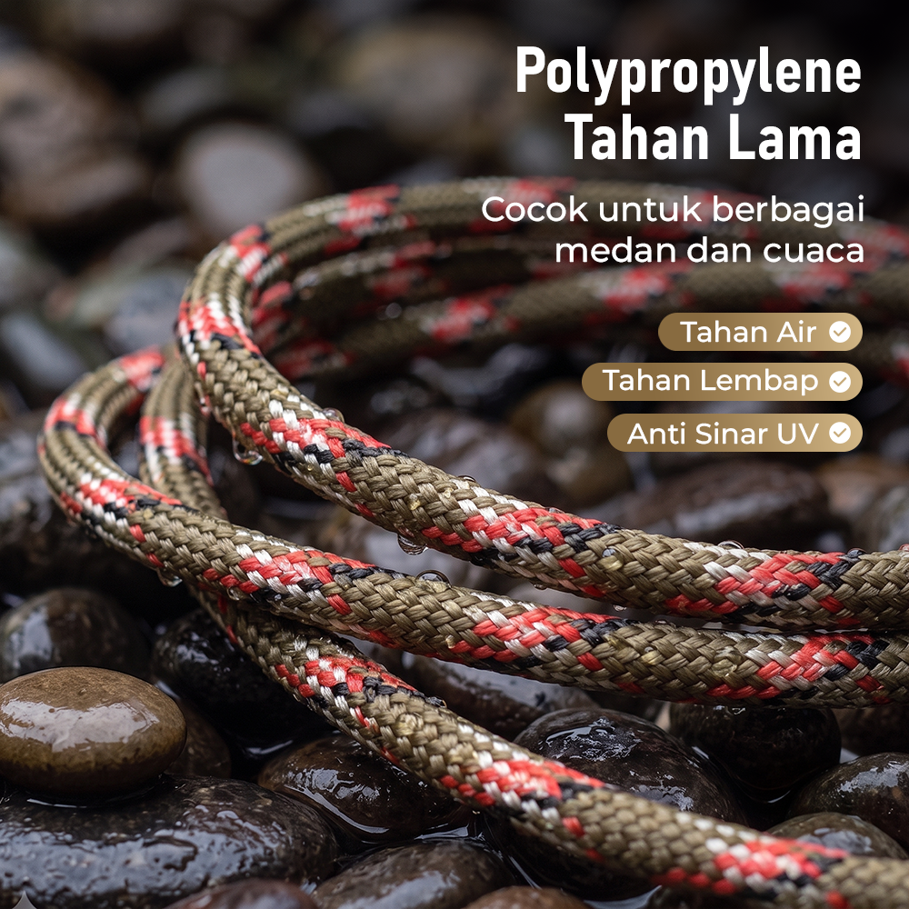 TaffSPORT Tali Tenda Paracord Rope Tent Camp 7 Core 4mm 100M - SH139 Gambar produk TaffSPORT Tali Tenda Paracord Rope Tent Camp 7 Core 4mm 100M - SH139 - 3