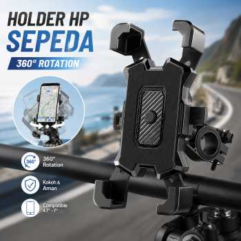 UNTM Holder HP Sepeda 360 Rotation Quick Release Bicycle Phone Holder - UN-11