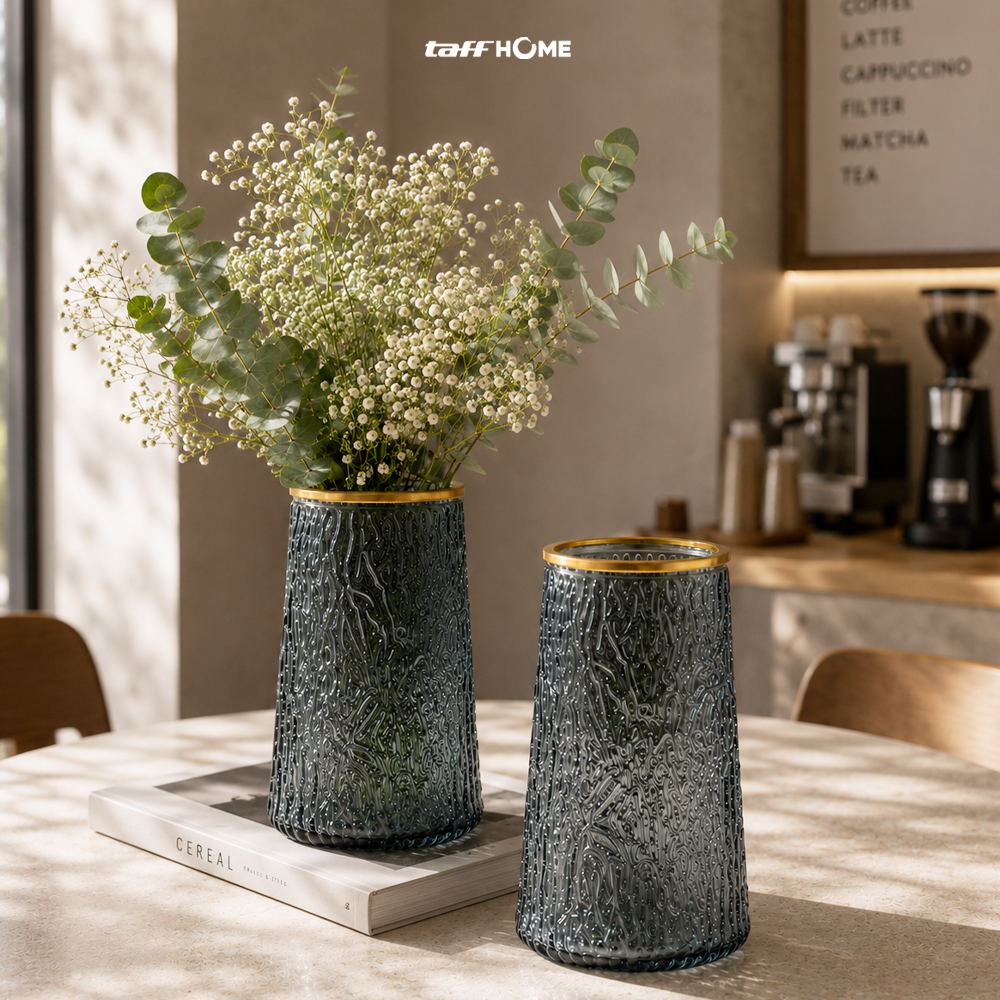 Gambar produk TaffHOME Vas Bunga Dekorasi Interior Ruang Tamu Motif Kulit Kayu - YF963 - 3