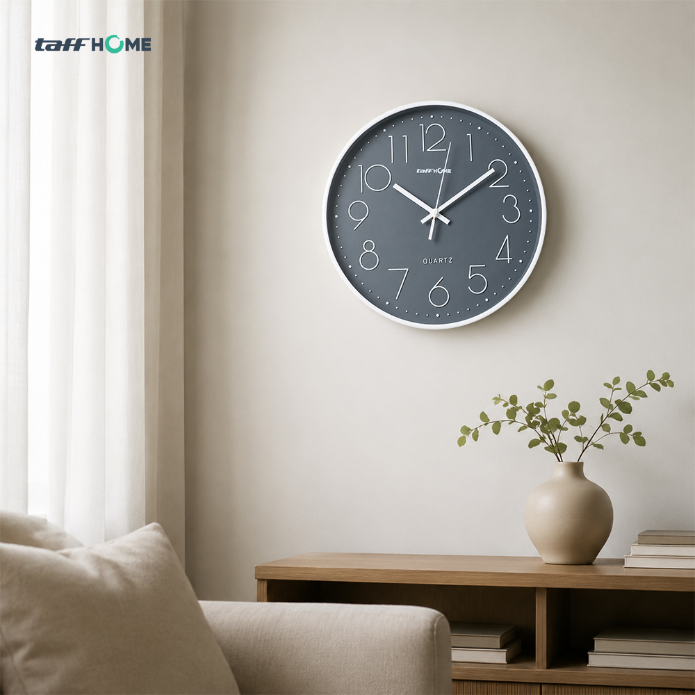 Gambar produk TaffHOME Jam Dinding Bulat Quartz Silent Movement 29cm - MS30 - 7