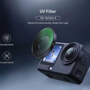 TELESIN Lens Camera Filter UV Protection for DJI Osmo Action 6 Thread - S5-FLT-75-TDJ