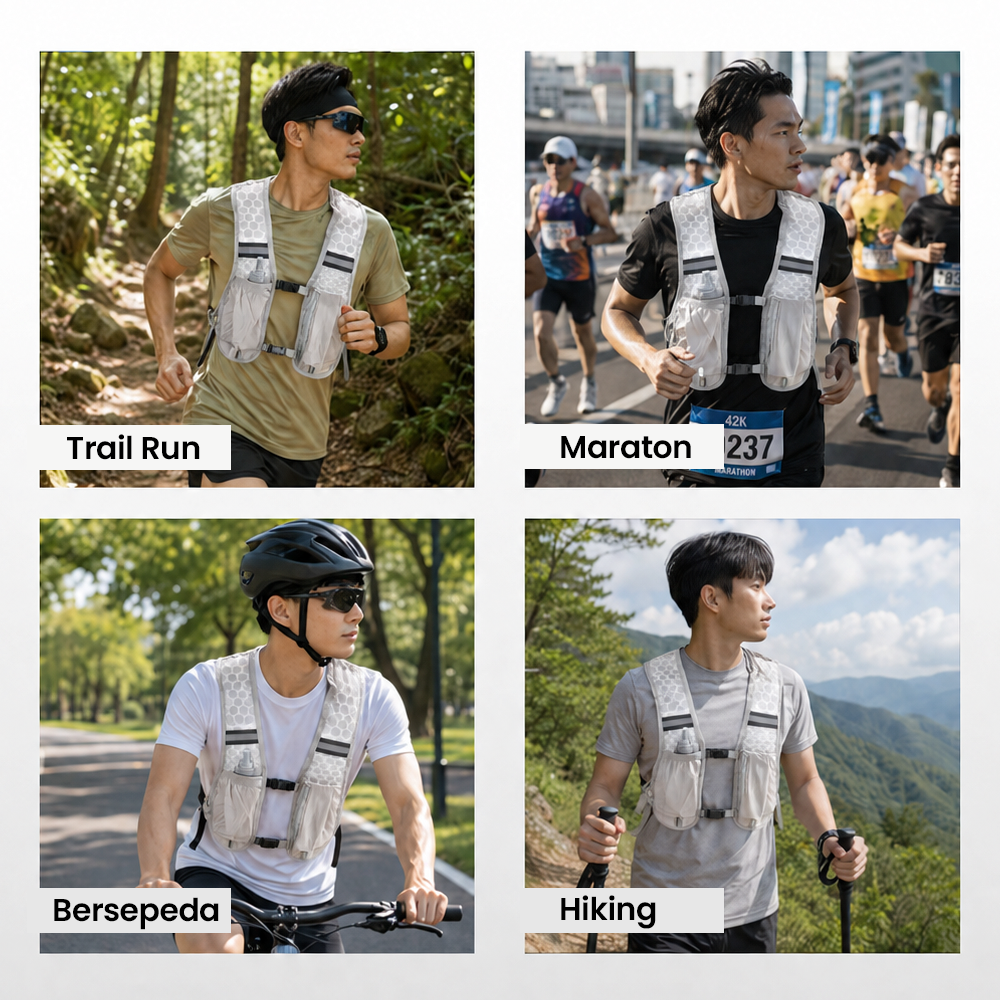MPP Running Vest Hydrovest Hydration Breathable Rompi Lari Outdoor - WP400 Gambar produk MPP Running Vest Hydrovest Hydration Breathable Rompi Lari Outdoor - WP400 - 6