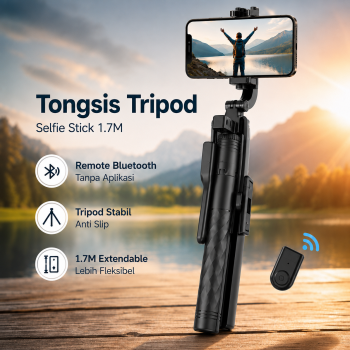 Gambar produk VCT Tongsis Smartphone Tripod Remote Bluetooth Selfie Stick 1.7M - K28