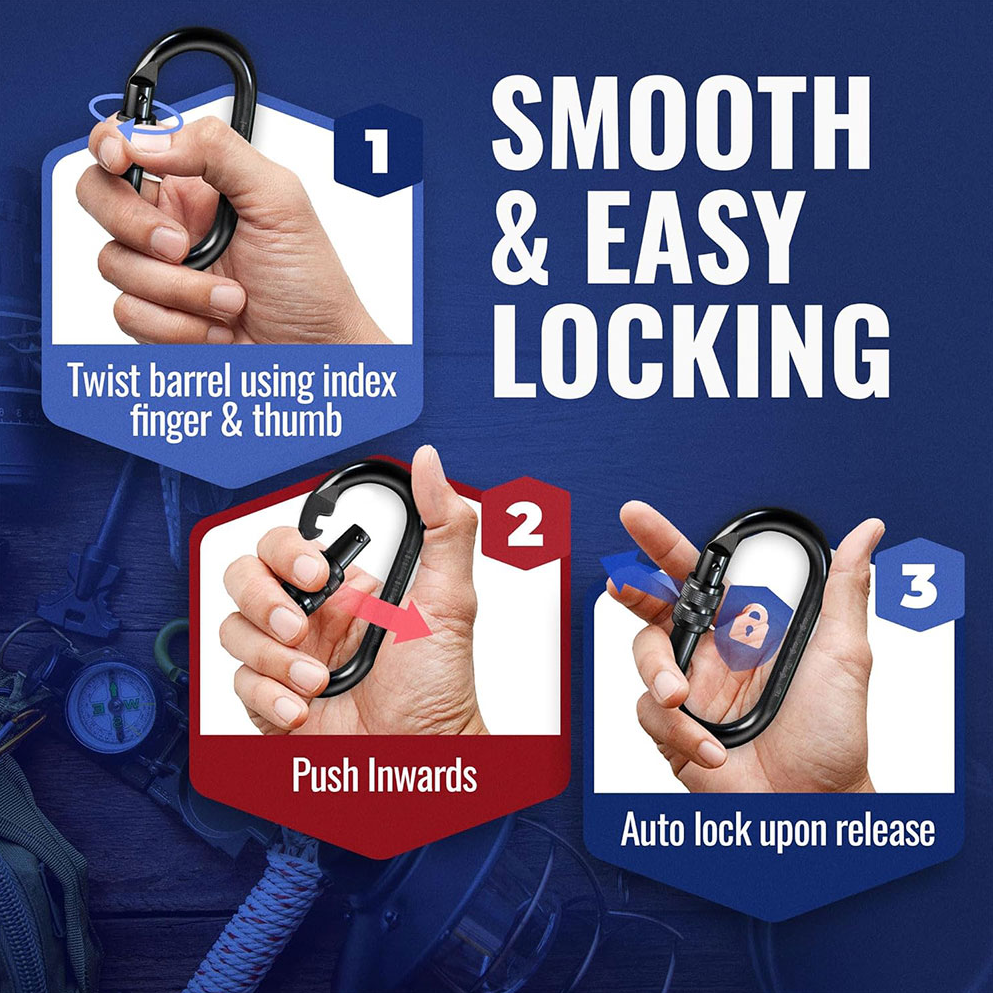 BYANG Karabiner Gantungan Carabiner Panjat Tebing O Type Oval 25kN - Y30 Gambar produk BYANG Karabiner Gantungan Carabiner Panjat Tebing O Type Oval 25kN - Y30 - 3