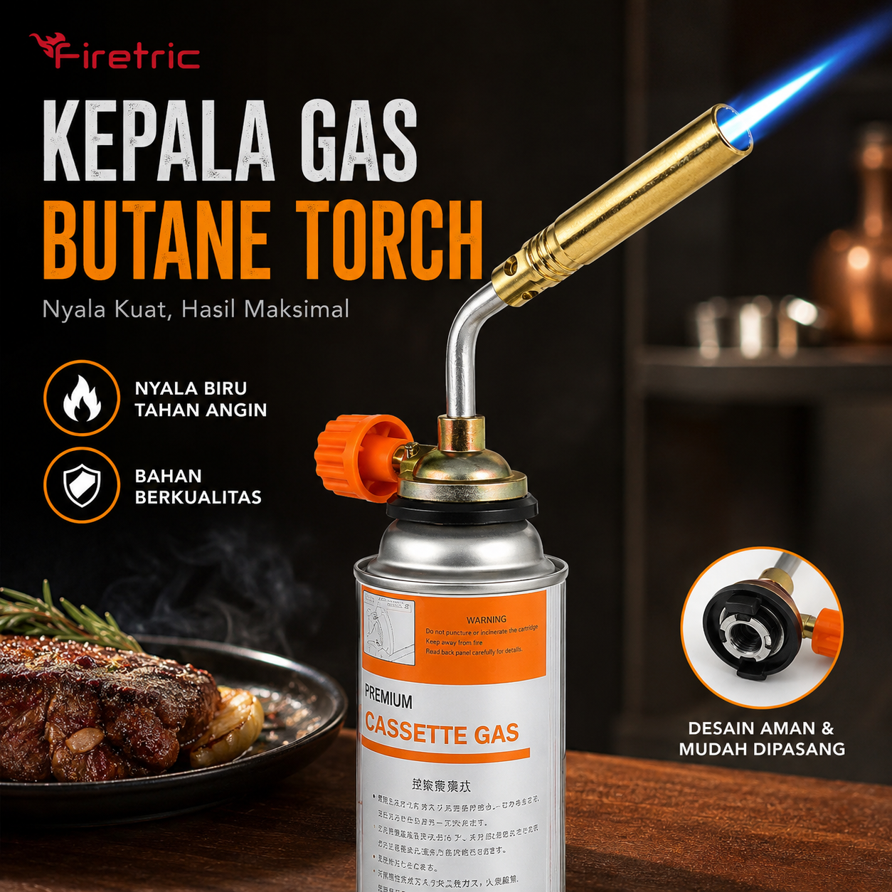 Gambar produk Firetric Kovea Kepala Gas Butane Torch BBQ Flame Gun - KT-2104 - Utama