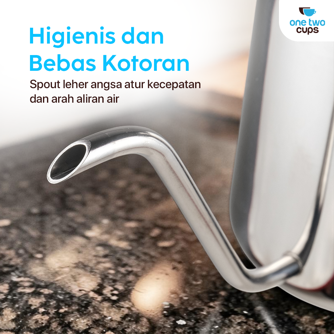 One Two Cups Teko Kopi Leher Angsa Gooseneck Pour Over Kettle 350ml - HS-10 Gambar produk One Two Cups Teko Kopi Leher Angsa Gooseneck Pour Over Kettle 350ml - HS-10 - 2