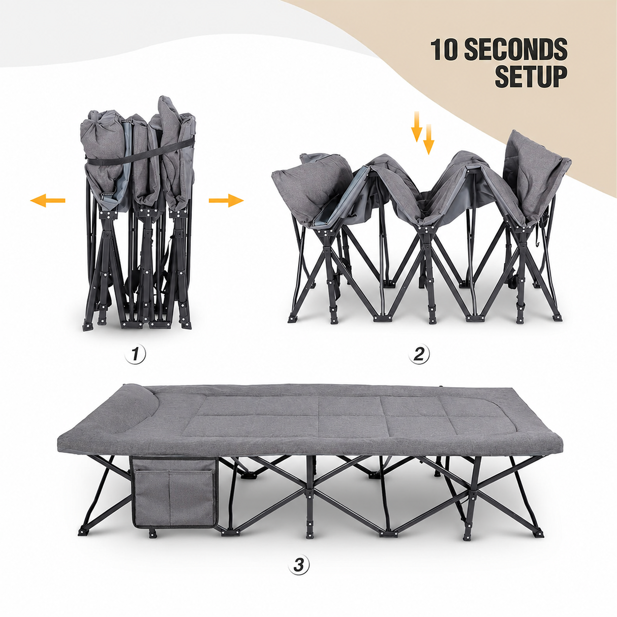 REDCAMP Ranjang Lipat Tempat Tidur Kasur Velved Folding Escort Bed - NG10 Gambar produk REDCAMP Ranjang Lipat Tempat Tidur Kasur Velved Folding Escort Bed - NG10 - 5